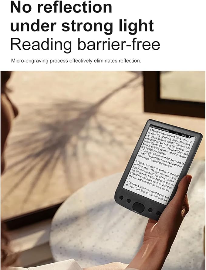 Yoidesu 6 Inch E Reader Digital Reader Electronic Book Reader with 800x600 High Resolution Screen Multifunctional Navigation Buttons for PDF EPUB TXT DOC FB2 MOBI (8G)