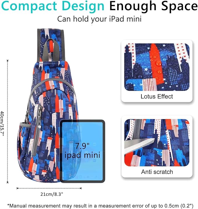TITECOUGO Small Sling Bag, Lightweight Crossbody Backpack for Men Women, Shoulder Bag for Sports and Outdoor