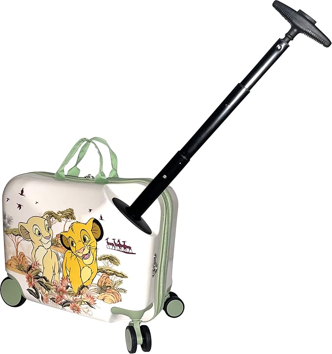 Fast Forward Ride-On 18" Suitcase For Kids/Tow-Along Toddler Carry-On Luggage With Wheels (Lion King)
