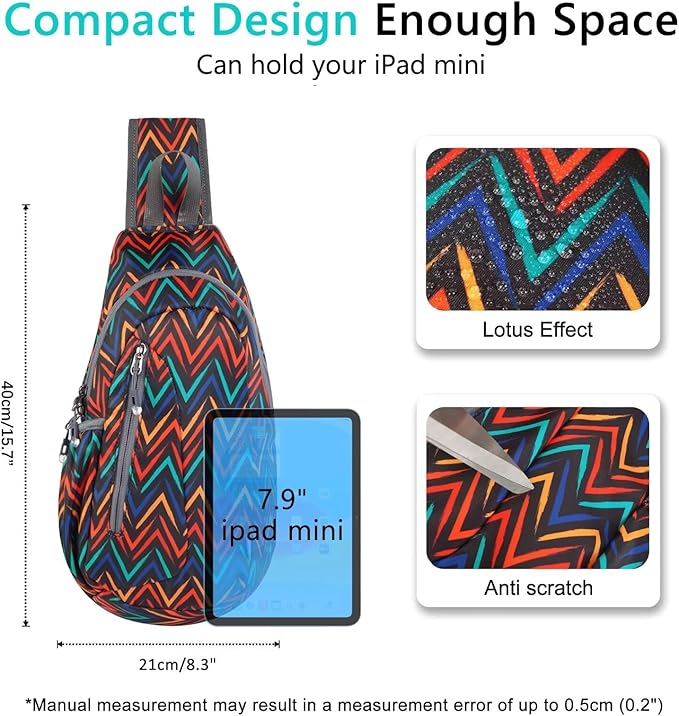 TITECOUGO Small Sling Bag, Lightweight Crossbody Backpack for Men Women, Shoulder Bag for Sports and Outdoor