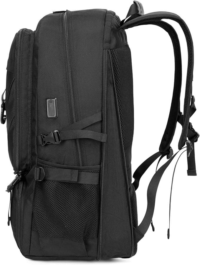 17.3 Inch Travel Laptop Backpack with Shoe Compartment,50L Carry on Flight Approved Backpacks Multiple Compartments,Water Resistant Anti Theft Bag with USB Charging Port,for Men Women
