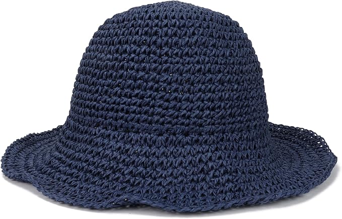 Womens Wide Brim Straw Sun Hat Foldable Floppy Crochet Beach Hat for Summer