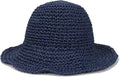 Womens Wide Brim Straw Sun Hat Foldable Floppy Crochet Beach Hat for Summer