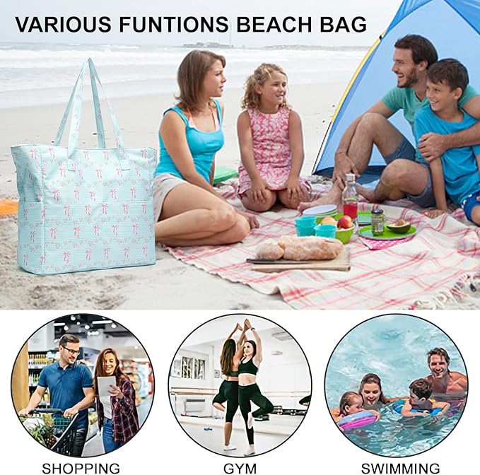 Waterproof Beach Tote Pool Bags for Women Ladies Extra Large Gym Tote Carry On Bag With Wet Compartment for Weekender Travel