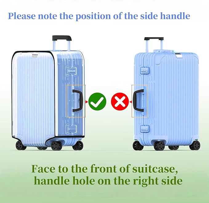 Luggage Cover Clear PVC Suitcase Cover Thick Transparent Waterproof Suitcase Protector for 20"/24"/28"/30" inch