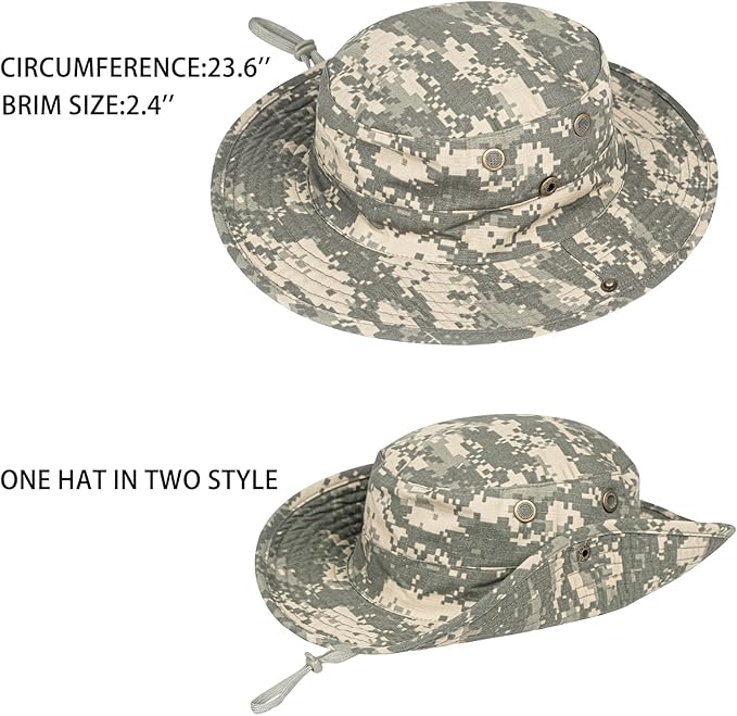 Sun Hats for Men Women Boonie Hat Foldable Fishing Hat UPF 50+ Bucket Hat for Fishing Hiking Garden Safari Beach