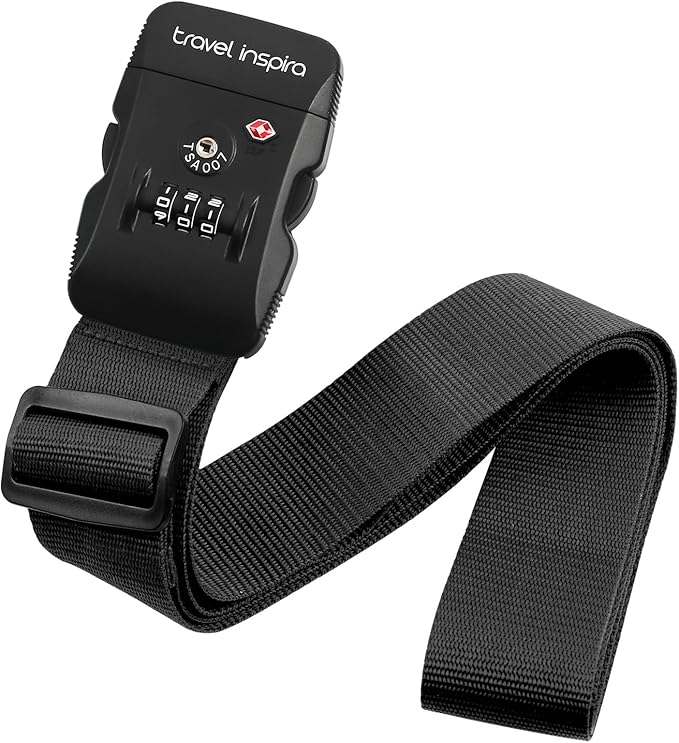 Travel Inspira Luggage Straps for Suitcases with TSA Lock, Protect Your Luggage Anti-Burst, High Visibility Color, Easy to Identify Luggage Adjustable Heavy Duty Belt for 20-32 Inch Suitcases
