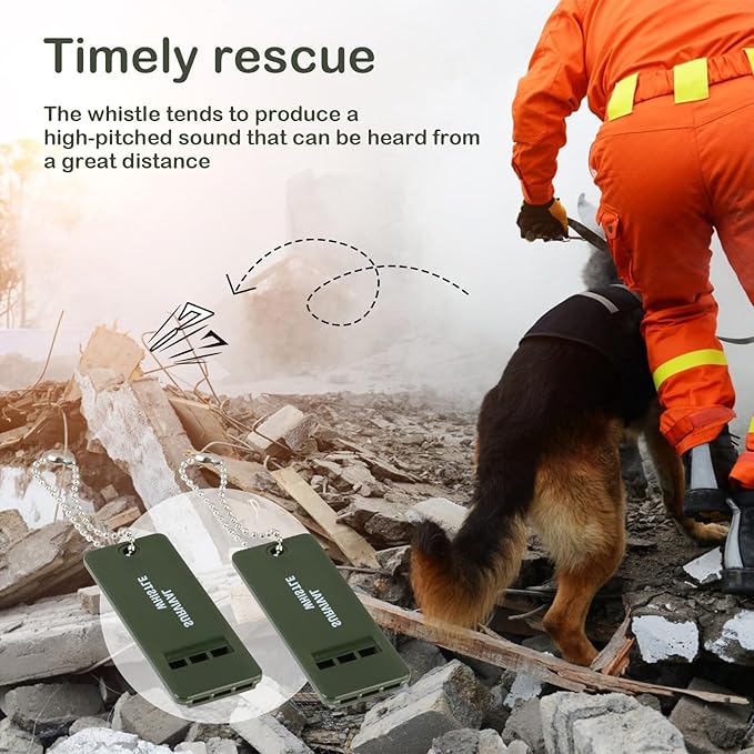 120 dB Emergency Whistles for Teachers, Flat Self Defense Safety Whistle Keychain for Women Outdoor Hiking Dog Signal