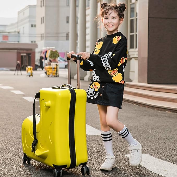 N-A Kids Ride On Suitcase with Wheels, Scooter Luggage for Toddlers Travel, Durable Children's Suitcase for Boys & Girls Ages 2-20 Years