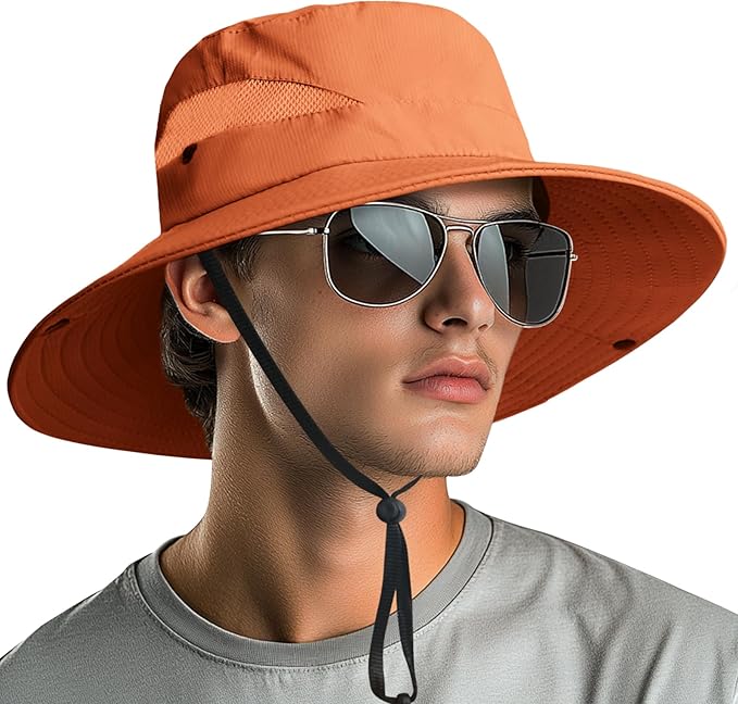 NPQQUAN Ponytail Sun Bucket Hats for Women Men Wide Brim UPF 50+ Fishing & Beach Hats