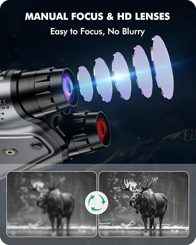 Night Vision Goggles, 4K Night Vision Binoculars, 4.0" HD Screen Binoculars, 10X Digital NightVision for Adults, 9 Gear Infrared, 4000mAh Battery Gray with 32GB TF Card