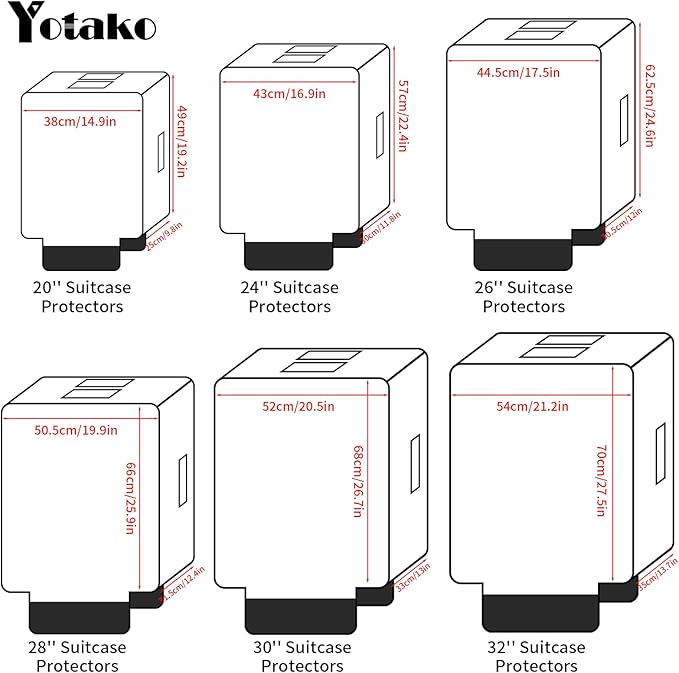 Yotako Clear PVC Suitcase Cover Protectors 26 Inch Luggage Cover for Wheeled Suitcase (26'')