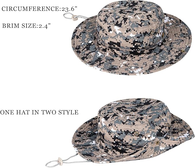 Sun Hats for Men Women Boonie Hat Foldable Fishing Hat UPF 50+ Bucket Hat for Fishing Hiking Garden Safari Beach