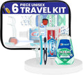 Trektote 6-Piece Travel Size Toothbrush and Toothpaste Set - TSA Approved Toothbrush Travel Kit - Includes Toothpaste and Mouthwash - Dental Oral Care Kit