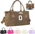 Birthday Graduation Gifts for Daughter,Initial Travel Duffel Bag Sports Gym Bag for Girls Teen Kids Birthday Gifts,Personalized Weekender Bag Carry On Tote Bags Cute Overnight Bag for Women(Brown, O)