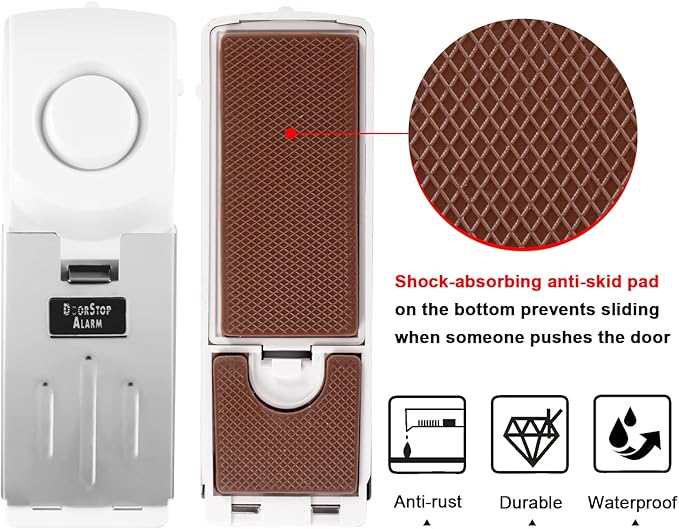 KERUI Upgraded Door Stop Alarm with Portable Door Lock 120 dB Travel Door Stopper Door Wedge Alarm with 3 Levels Sensitivity for Hotel, Home, Apartment