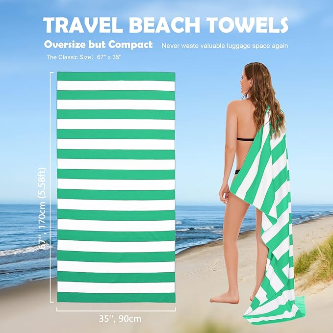 Your Choice Microfiber Quick Dry Sand-Free Beach Towel for Adults & Kids (67x35 Inch, 60x30 Inch) - Oversized, Compact, Lightweight, Absorben