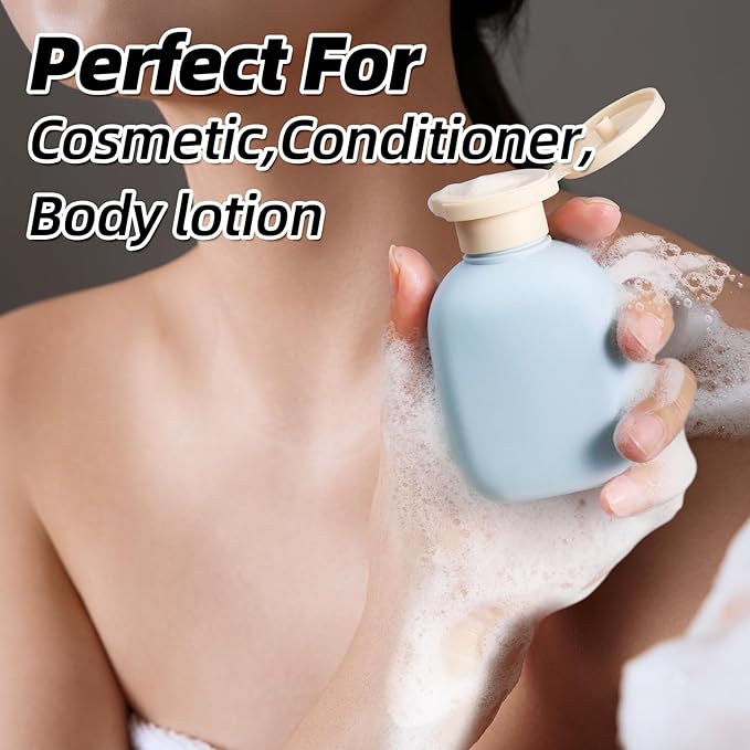 ASEVAT 3.4oz Travel Bottle with Flip Cap, Leak Proof Squeeze Bottles, Refillable Plastic Travel Containers for Creams, Lotion, Foundation, Shampoo, Conditioner