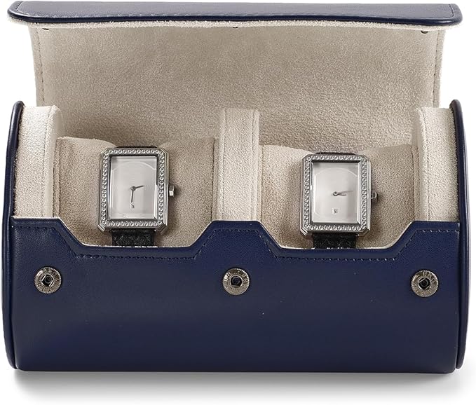 Oirlv PU Leather Watch Box for Mens Watch Organizer Case Jewelry Gift Box for Birthday Fathers Day Anniversary(2 slots, Royal Blue)