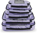 TravelWise Luggage Packing Organization Cubes 5 Pack, Lavender, 2 Small, 2 Medium, 1 Large (TWPC-27)