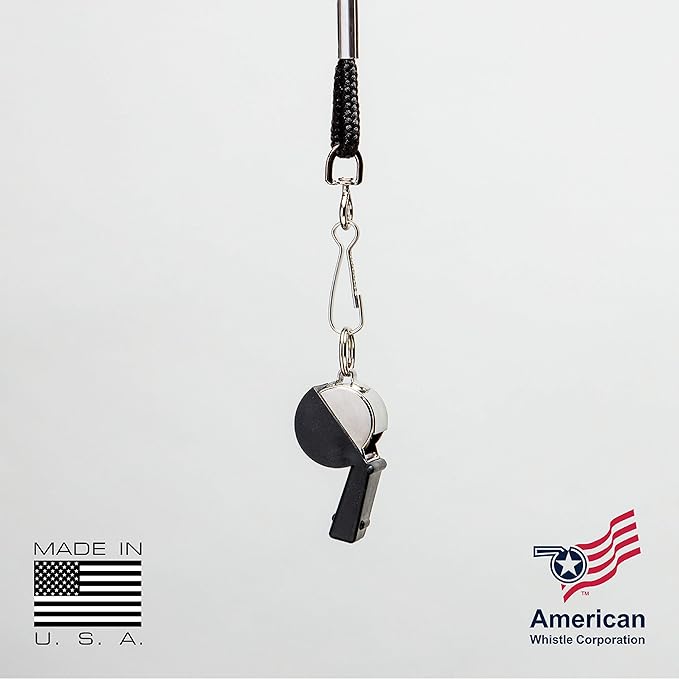 American Whistle Corporation American Classic Whistle - 126 db Solid Brass Whistle with Paracord Lanyards and Safe-T-Tip - Made in America