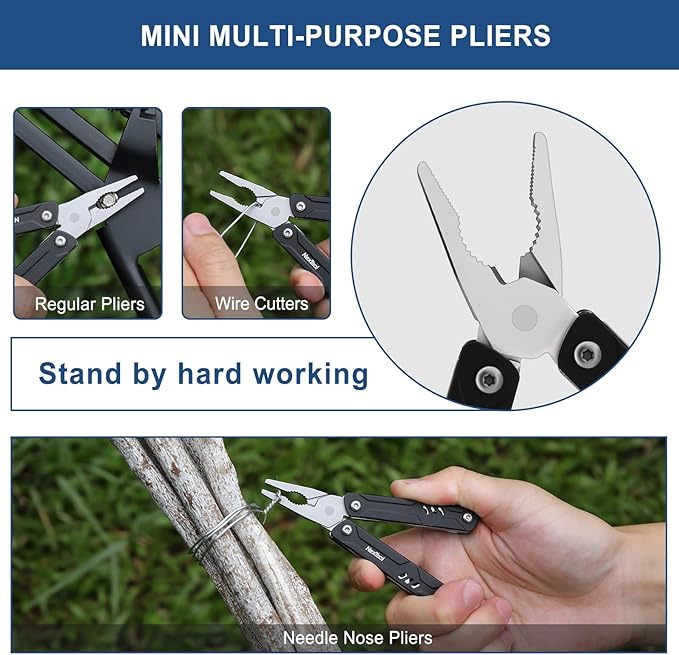 NexTool Mini Multitool - 9 in 1 Keychain Multitool with Needle Nose Pliers, Scissors, SIM Extractor and Screwdrivers for Travel, EDC, TSA Approved