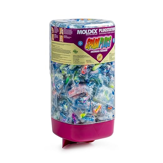 Moldex SparkPlugs PlugStation Uncorded Disposable Foam Earplug Dispenser 6605, NRR 33dB