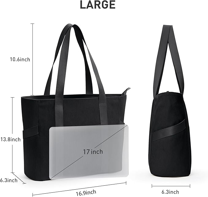 Tote Bag for Women with Zipper, Travel Tote Bags with Compartments Large Shoulder Bag Handbag for Gym Work School
