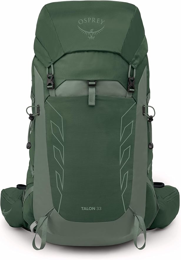 Osprey Talon 33L Men's Lightweight Hiking Backpack with Hipbelt, Green Canopy/Pine Leaf, Extended Fit