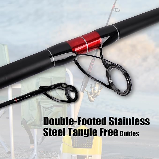 Fiblink Surf Spinning Fishing Rod 2-Piece/3-Piece Carbon Fiber Travel Fishing Rod (9-Feet / 11-Feet & 12-Feet & 15-Feet)