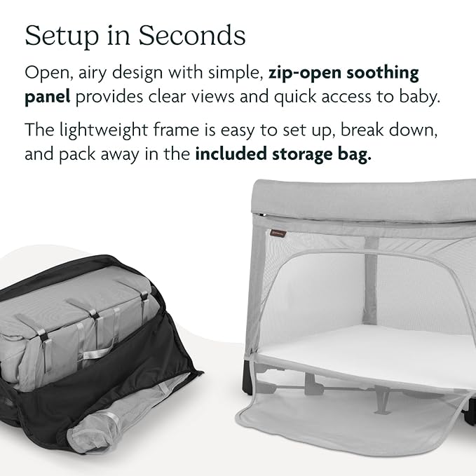 UPPAbaby Remi Playard | Deluxe 3-in-1 Portable Playard, Bedside Bassinet + Travel Crib| Mesh Bassinet, Mattress, Organic Cotton Mattress Cover + Storage Bag Included | Stella (Grey Brushed Mélange)