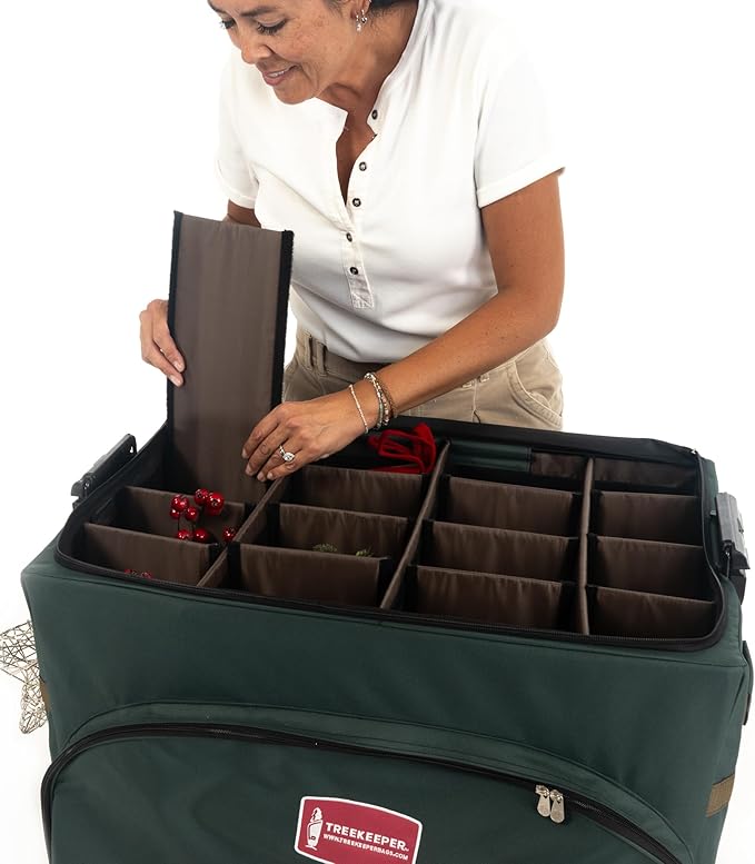 TreeKeeper Stack & Lock™ Nutcracker and Figurine Collectibles Storage Boxes - Large Ornament Bag for Holiday Decor Storage - Great for Storing 16 Carolers, Santa Figure, or Nut Cracker Ornaments