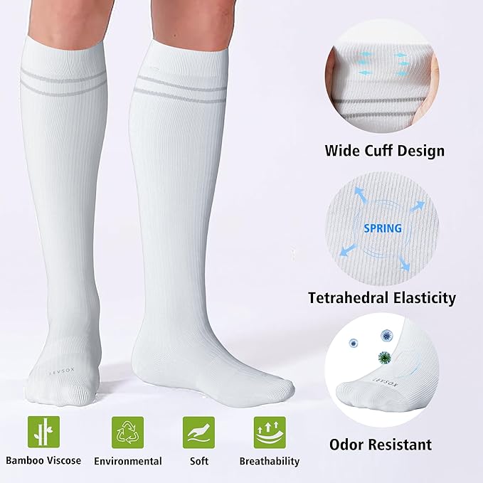 LEVSOX Compression Socks for Pregnant Women 20-30 mmHg Knee High Cute Funny Mens Supports Socks for Nurses, Medical, Travel