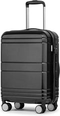 KYME Carry On Luggage 22x14x9 Airline Approved with TSA Lock Hard Shell Carry On Suitcase Lightweight Suitcases with Wheels Small Luggage for Men Women,Carry-On 20 Inch,Black