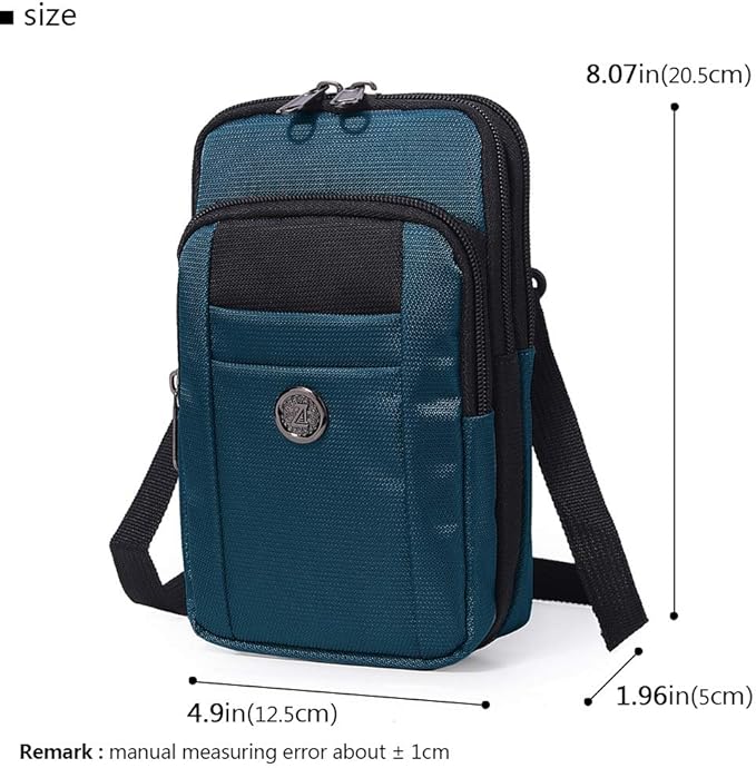 Senient Wolf Waterproof Nylon Multifunctional Phone Bag Small One Shoulder Crossbody Bag Waist Bag Wallet Travel Passport Bag