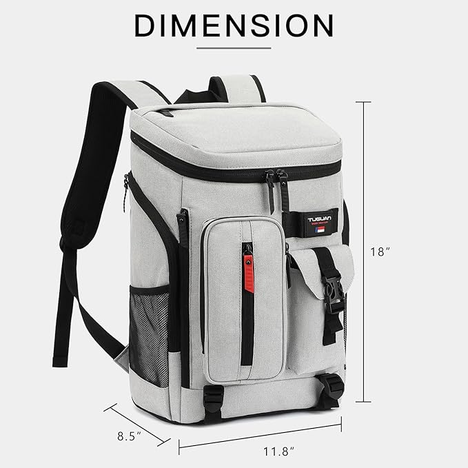 TUGUAN Cooler Backpack 36 Cans Insulated Leak Proof Lightweight Lunch Backpack for Men Work Portable Travel Thermal Bag Compartment Camping Hiking Beach Pincnic Cooler for Women