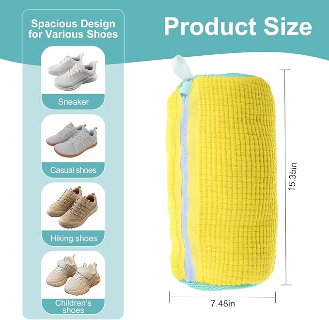 2PCS Shoe Washing Machine Bag, Durable Shoe Bag for Washing Machine, Fits All Shoe Sizes, Easy to Use Cleaning Bag