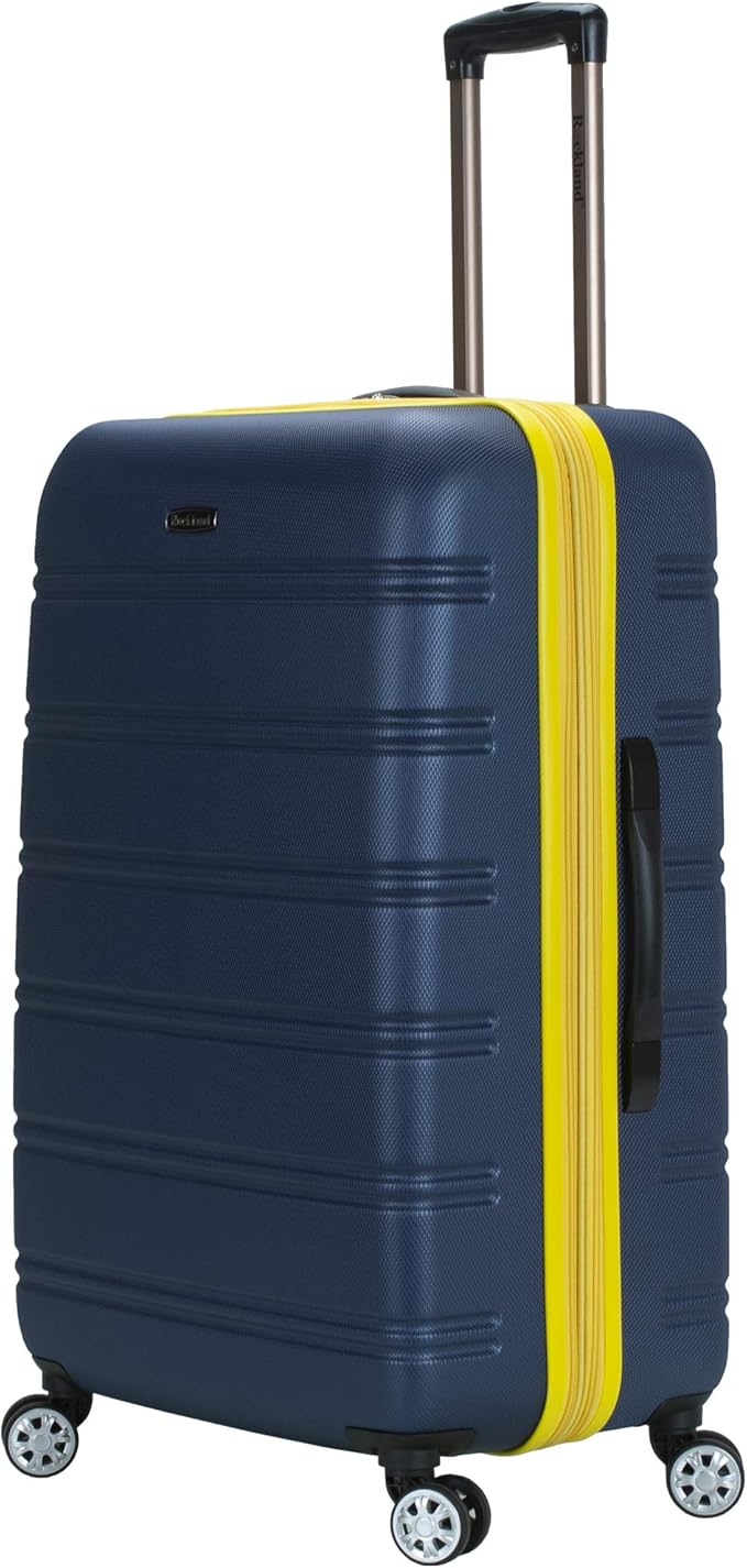 Rockland Unisex Adults Melbourne Hardside Expandable Spinner Wheel Luggage, Navy, 2-Piece Set (20/28)