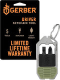 Gerber Gear Driver Keychain 5-in-1 Multitool, Clips to Pocket or Keychain with Pry Bar, Phillips and Flat Head Screwdriver Bits, and Bottle Opener, Lightweight EDC Gear for Everyday Carry, Baltic Haze