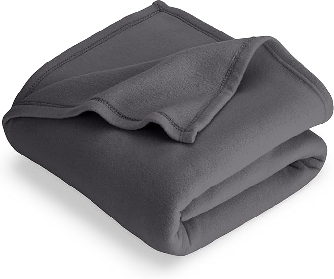 Bare Home Polar Fleece Blanket - King - Warm & Cozy - Premium Fleece - Throw for Bed, Sofa, Camping, Travel and Cold Nights - Lightweight Blanket (King, Forged Iron Grey)