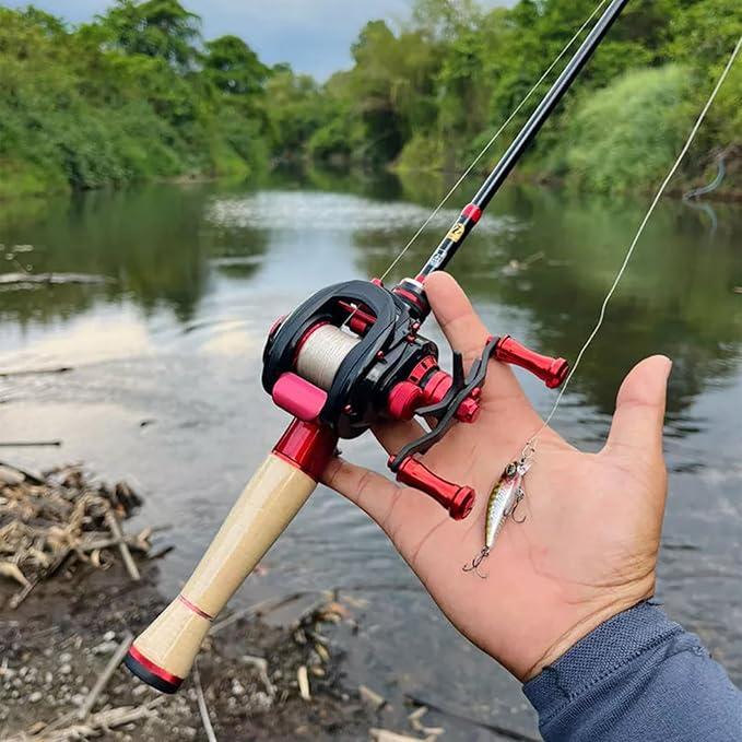 PURELURE Fishing Rod Telescopic, Carbon Fiber Spinning Casting Travel Rod, Spare Solid Carbon Tip, 3A Cork Handle, ABS Metal Reel Seat, Floating Guide Ultralight Portable Fishing Pole