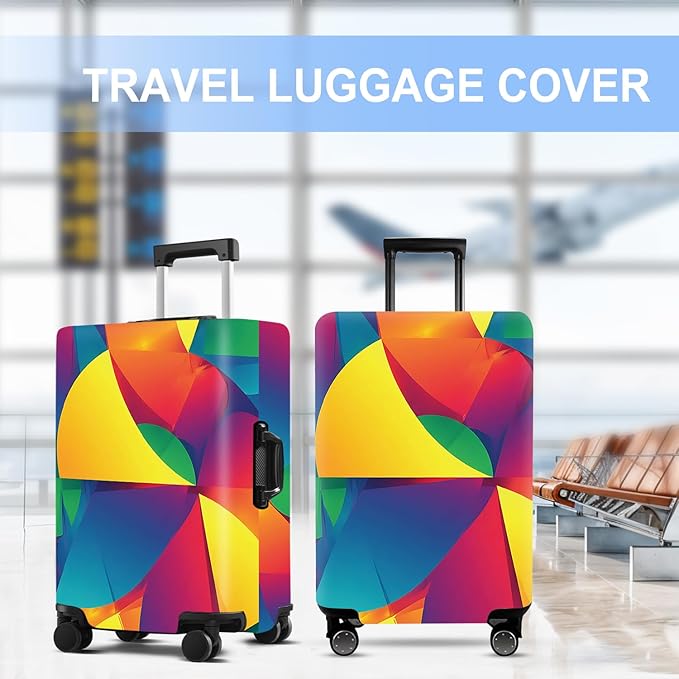 Luggage Cover Washable Suitcase Protector Anti-Scratch,Stretchable Fit for 20-34Inch Luggage Durable Travel Bag Cover with Zipper Closure (Multicolored, S(fits 20-22inch suitcase))