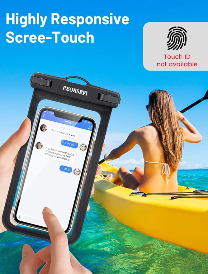 Universal Waterproof Phone Pouch-Waterproof Phone Case for iPhone 15 14 13 12 Pro Max XS Plus Galaxy S24+ S23 Up to 7",IPX8 Waterproof Cellphone Dry Bag Beach Vacation Cruise Ship Essentials-2 Pack