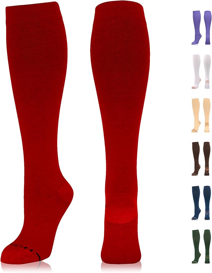 NEWZILL Copper Compression Socks for Women & Men 15-20mmHg Cotton Rich Odor Control Dress Socks for Business Casual Running Medical Athletic Support, Edema Diabetic Relief