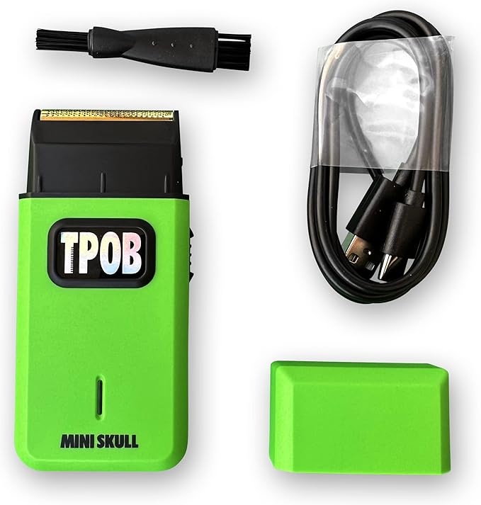 TPOB Mini Skull Single Shaver Compact Design That can fit in Your Pocket with a Turbo Charged Motor, Perfect for Both Professional and at-Home use (Slime)
