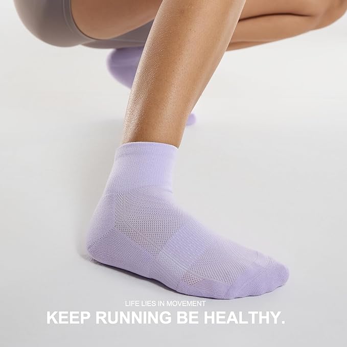 CS CELERSPORT 6 Pairs Women's Running Ankle Socks Athletic Sport Socks Cushioned