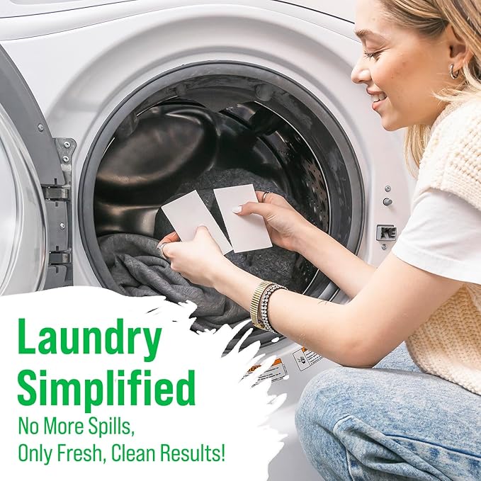 Rockin' Green Hard Rock Travel Laundry Detergent Sheets for Hard Water - Mess-Free Laundry Sheet Detergent with Sodium Bicarbonate - Easily Dissolvable Laundry Soap Sheets (104 Loads, Lavender Mint)