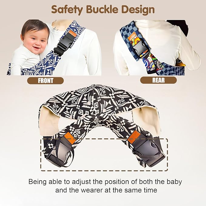 Baby Sling Carrier,Toddler Carrier, 2025 New Baby Sling,Portable and Lightweight Sling,Non-Slip Hip Seat Carrying 10-30lbs(Blacksail)