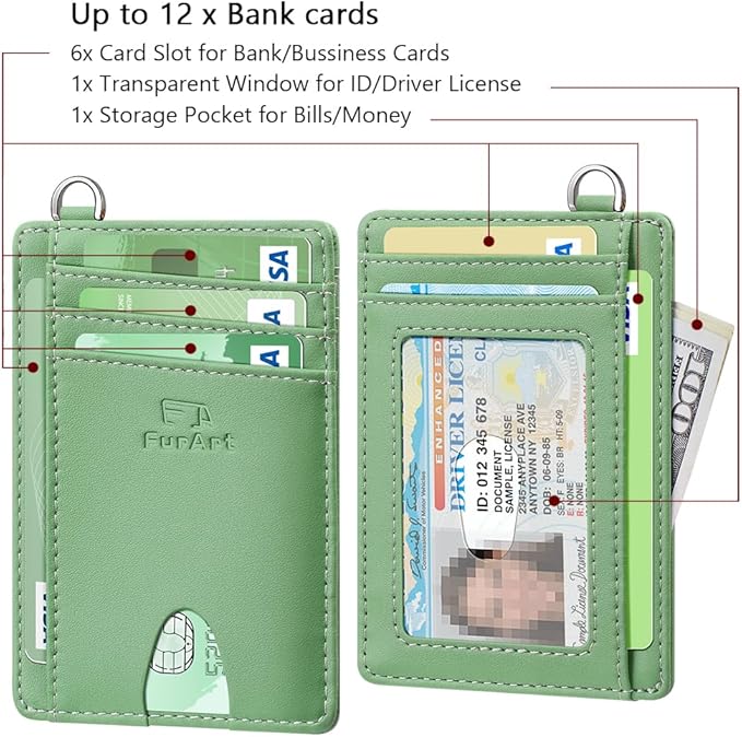 FurArt Slim Minimalist Wallet, Front Pocket Wallets, RFID Blocking, Credit Card Holder for Men & Women