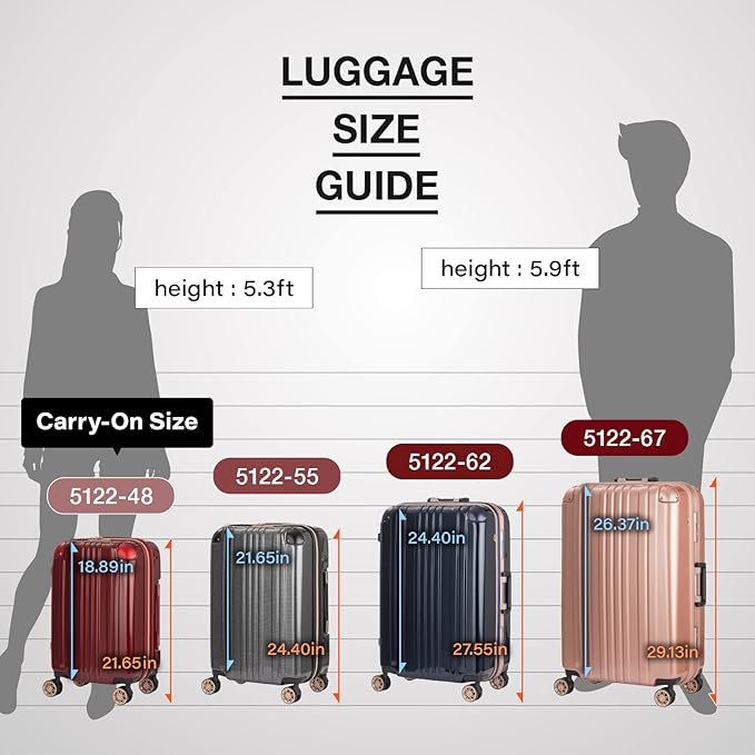 LEGEND WALKER Durable Aluminum Frame Hardside Luggage, 28-inch, Green, 5122-62-GR